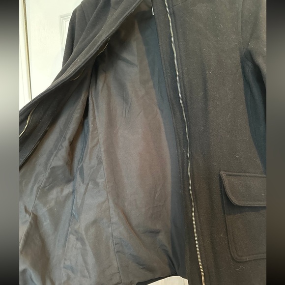 Old Navy black hooded wool blend Coat womens - Picture 5 of 6